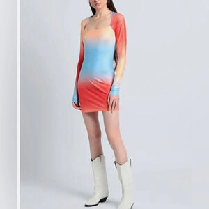 NWOT Somethingnew Emily Long Sleeve Ombré Mini dress in Size Large Women’s